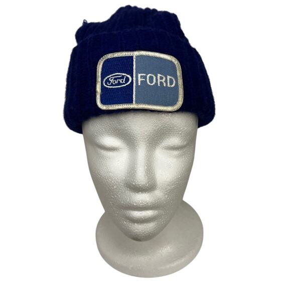Vintage Ford Winter Knit Hat Ford Patch Logo RARE FIND!! - Picture 1 of 5